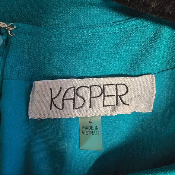 KASPER Teal Sleeveless Sheath Dress US Size 4 - Picture 3 of 3